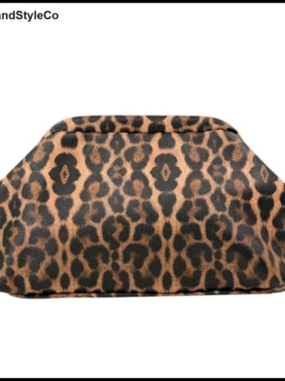 Faux Leather Leopard Cloud Clutch Evening Bag Party Prom Weddings